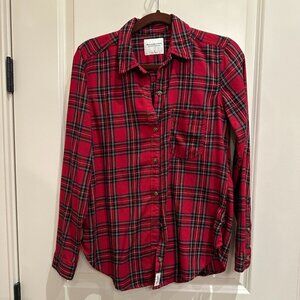 Abercrombie Womans Plaid Flannel Shirt - EUC!